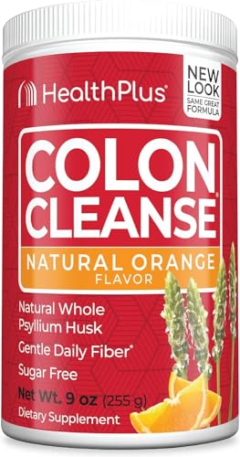 Health Plus Colon Cleanse Digestive Support | Natural Sweetener without Artificial Flavors | Daily Fiber for Toxin Elimination To Reduce Bloating | Orange Flavor | 9 Ounces, 36 Servings