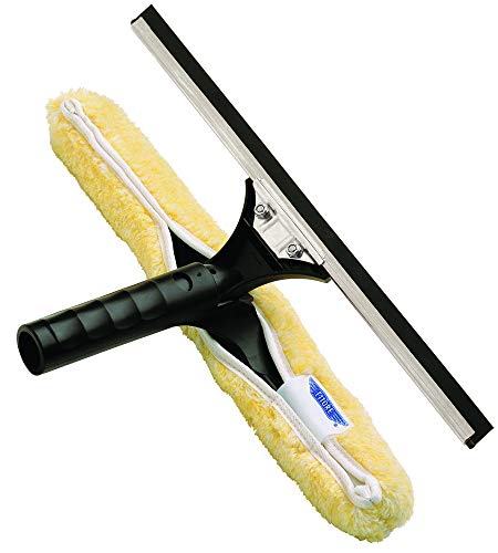 Ettore 71141 Stainless Steel Backflip Window Cleaning Combo Tool, 14-Inch,Black, Yellow