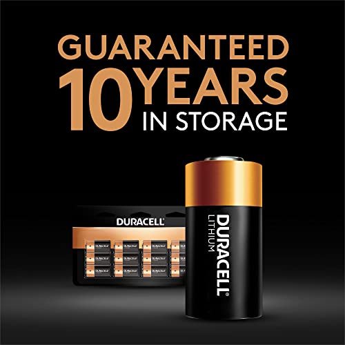 Duracell CR123A 3V Lithium Battery, 12 Count Pack, 123 3 Volt High Power Lithium Battery, Long-Lasting for Home Safety and Security Devices, High-Intensity Flashlights, and Home Automation