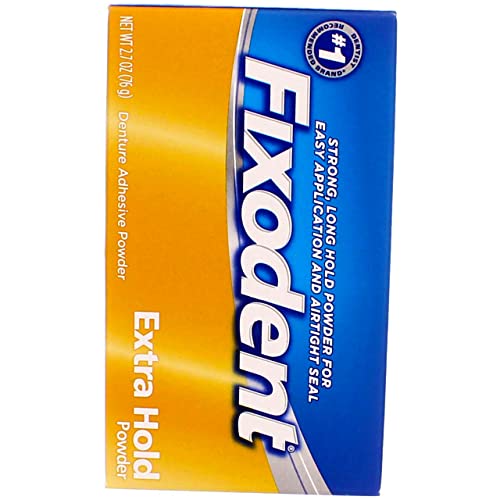 Fixodent Denture Adhesive Powder Extra Hold 2.70 oz (Pack of 5)