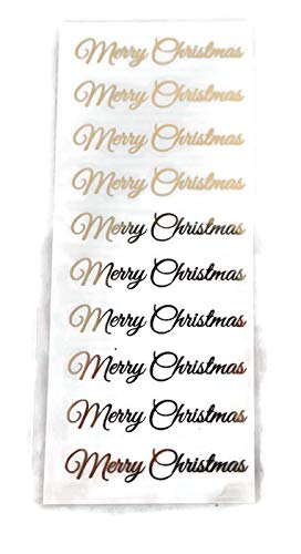 Gold Script Merry Christmas Stickers
