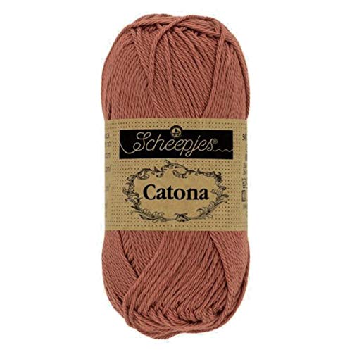 Catona Scheepjes Yarn 50gm Mercerized Cotton (504 Brick Red)