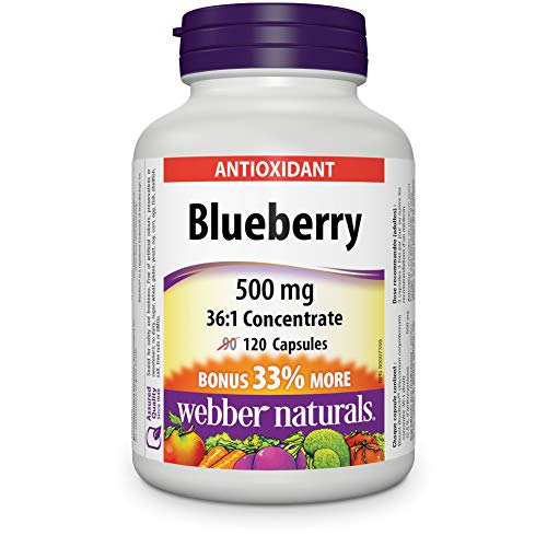 Webber Naturals Blueberry 36:1 Concentrate Capsule, 500mg 120 Capsules