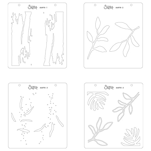 Sizzix Layered Reusable Crafts 4PK Watercolor Leaves by Olivia Rose | 664918 | Chapter 4 2022 Stencils, Mulitcolour