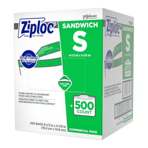 Ziploc Sandwich Bags, Easy Open Tabs, 500 Count