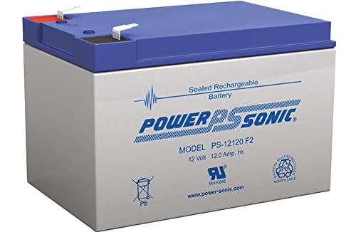 Powersonic PS-12120F2-12 Volt/12 Amp Hour Sealed Lead Acid Battery with F2 Terminals