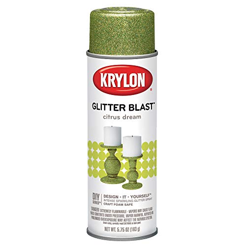 Krylon Glitter Blast Glitter Spray Paint for Craft Projects, Citrus Dream Green, 5.75 oz