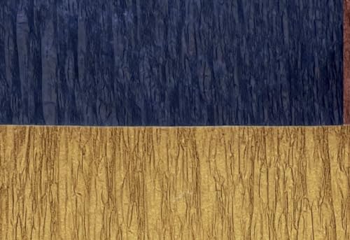 USA-Made Navy Blue and Gold Metallic Crepe Paper Streamers