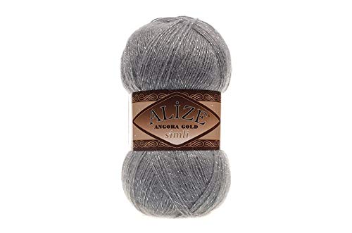 4 skn (4 Balls) Alize Angora Gold simli, Silvery, Wool Yarn, Acrylic Yarn, Knitting Yarn, Crochet Yarn, Wool Yarn, Sweater Yarn, Light Yarn, lace Yarn