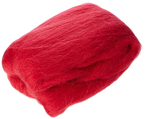 Clover Red Natural Wool Roving .3oz