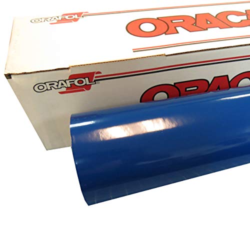 12" x 10 Ft Roll of Glossy Oracal 651 Blue Vinyl for Craft Cutters and Vinyl Sign Cutters