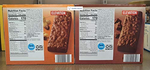 Elevation Protein Meal Bars Chocolate Peanut Butter and Double Chocolate 9.5oz 270g (Two Boxes)
