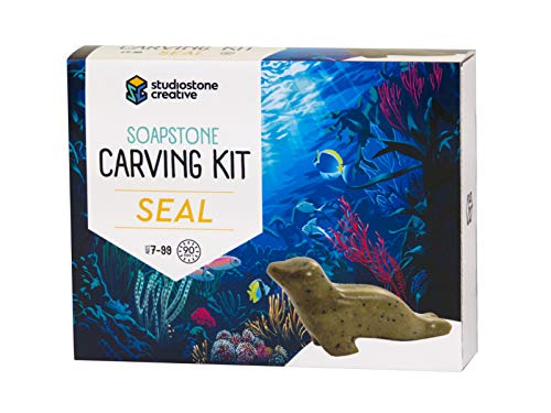 Studiostone Creative DIY Arts & Crafts Carving Kit Kids Adults Seal Sculpture Soapstone