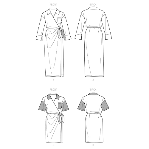 Simplicity Women's Wrap Dress by Mimi G Sewing Pattern Kit, Code S9540, Sizes 26W-28W-30W-32W-34W, Multicolor
