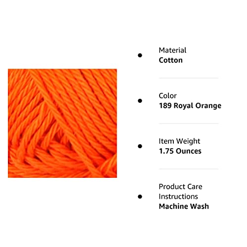 Catona Scheepjes 50gm Mercerized Cotton Yarn (189 Royal Orange)