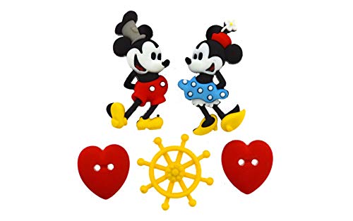 Disney Dress It Up Buttons Steamboat Willie Mickey & Minnie Mouse