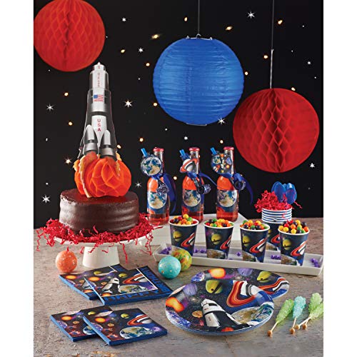 Creative Converting 725533 Space Blast All Over Print Plastic Tablecover, 54 by 108", Black