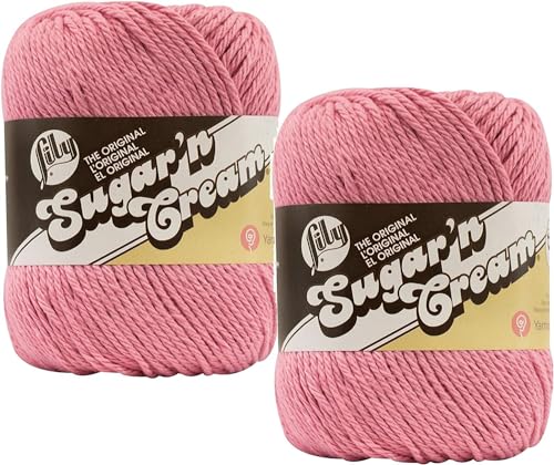 Bulk Buy: Lily Sugar 'n Cream 100% Cotton Yarn (2-Packs) ~ Solids ~ 4 oz. Super Size Skeins (Rose Pink SS #18046)2