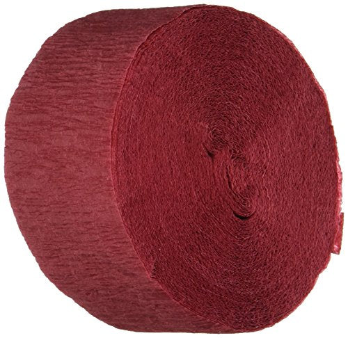 2 ROLLS Maroon Burgundy Crepe Paper Streamers, 145 Feet Total, Made in USA
