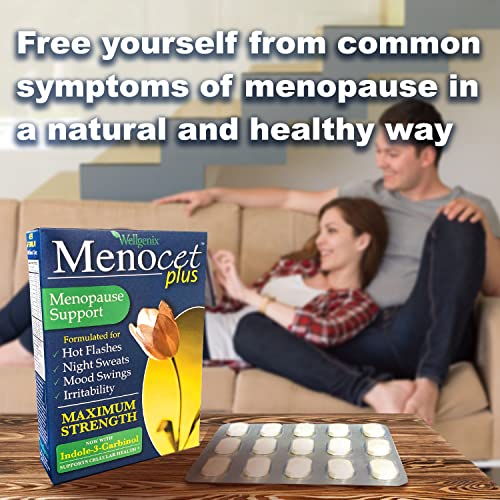 Wellgenix Menocet Plus Menopause Support - All-in-One Menopause Supplement - Daily Relief Feminine Care - Hot Flashes, Night Sweats, Mood Swings & Irritability - 30 Tablets (Pack of 2)