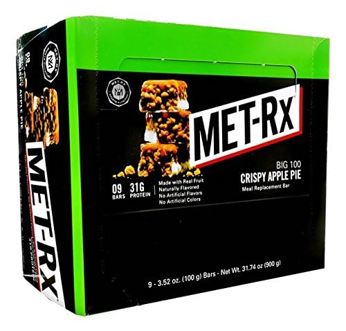 Product Of Met-Rx Big100, Bar - Colossal Crispy Apple Pie, Count 9 (3.52 oz ) - Nutrition Bar With Protein / Grab Varieties & Flavors