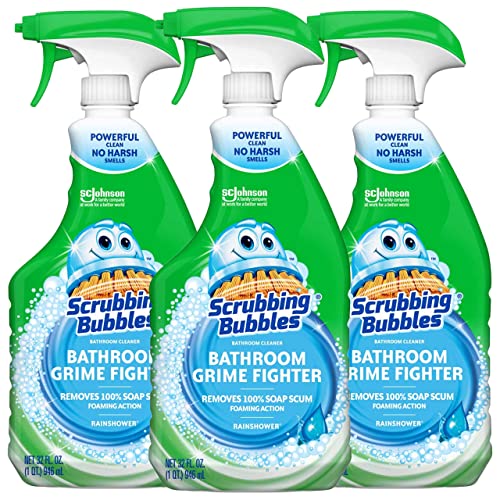 Scrubbing Bubbles Disinfectant Bathroom Cleaner, Grime Fighter, Rainshower Scent, 32 Ounce (Pack of 3)