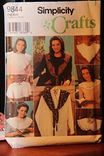 Simplicity Crafts Pattern 9844 One Size / Misses' Collars...Blue Wax Transfer For Embroidery Included