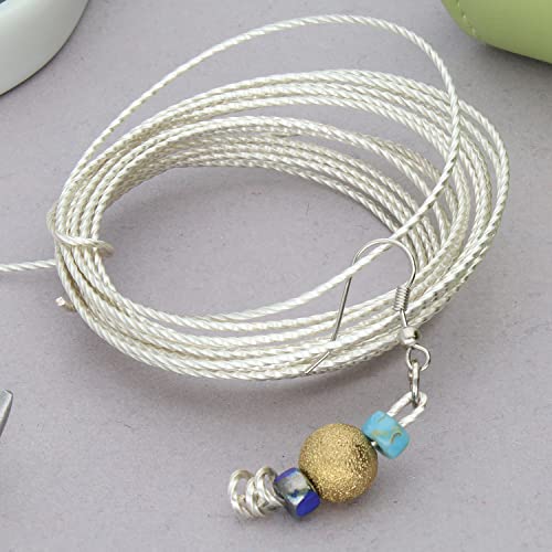 The Beadsmith Twisted Craft Wire - Wire Elements - Soft Temper - 18 Gauge, 8 Yard Coil - Silver Color - Beading Wire Used for Jewelry Making, Wire Wrapping, and Other DIY Arts & Crafts