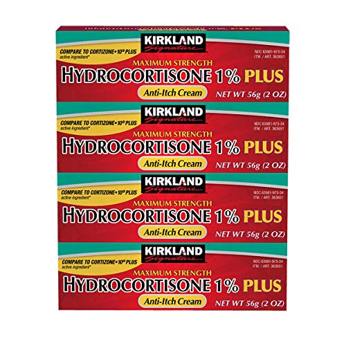 Kirkland Signature Hydrocortisone 1% Plus Anti-Itch Cream, 8 Ounces (Pack of 4)