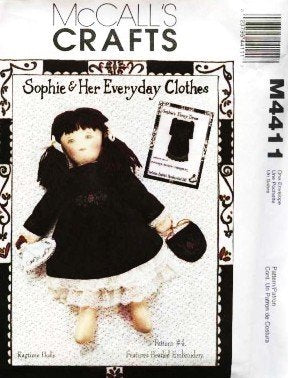 McCall's Crafts M4411 ~ Sophie Doll & Doll Clothes ~ Fancy Dress Sewing Pattern