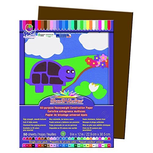 Sunworks Construc Ppr Dark Brn 9x12 Arts & Crafts Paper Pac6803 Pacon Corporation