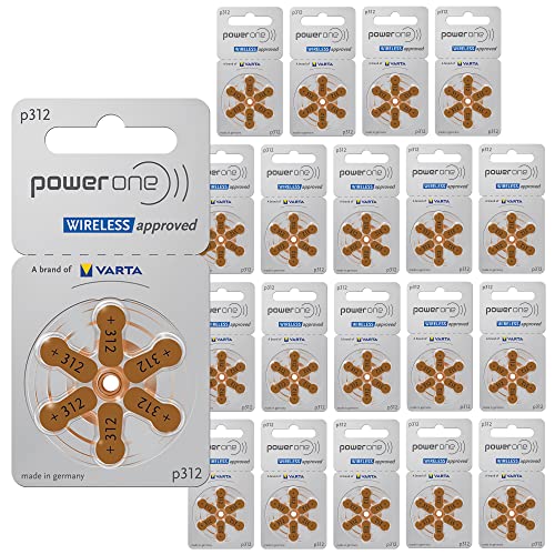 Size P312 Powerone Hearing Aid Batteries, 2 Pack (60 Batteries)