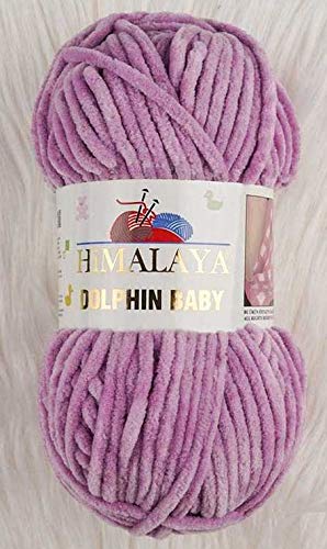 Himalaya Dolphin Baby Yarn 5 pcs 5x100 Gram, Baby Wool, 500 Gram (17,63 oz) Wool Super Bulky Baby Blanket Yarn 655 yds (600m) Velvet Yarn, Himalaya Yarn, Baby Yarn, Crochet Yarn Velvet Yarn (80334)