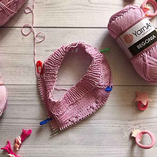 Yarn Art Begonia Yarn 100% Cotton, Pure Premium Soft Cotton Yarn, for Knitting Crochet and Amigurumi, Various Pastel and Shiny Colors Yarn, Baby Yarn, 1.76 Oz (50g) / 185 Yrds (169m) (5535)