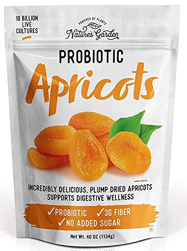 Nature's Garden Probiotic Apricots - Probiotic Dried Fruit, Plump Dried Apricots, Gluten-Free, Dairy-Free, Vegan – Bulk 40 Oz Bag (Pack of 1)