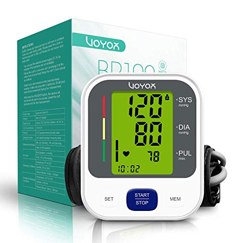 VOYOR Blood Pressure Monitor Upper Arm - Automatic Blood Pressure Machine with Large LCD Backlit Display and Adjustable Cuff 240 Sets Memory, Heart Rate Monitor for Home Use BP100