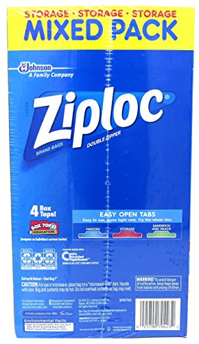 Ziploc Bags Gallon & Quart Double Zipper Variety Pack (Total of 204 All Purpose Storage Bags)