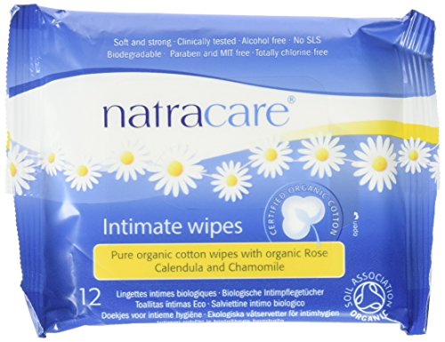 Natracare Organic Intimate Cotton Wipe - 12 Pack Value Size (144 Wipes Total) 12 Count