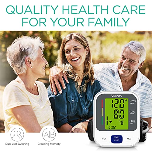 VOYOR Blood Pressure Monitor Upper Arm - Automatic Blood Pressure Machine with Large LCD Backlit Display and Adjustable Cuff 240 Sets Memory, Heart Rate Monitor for Home Use BP100