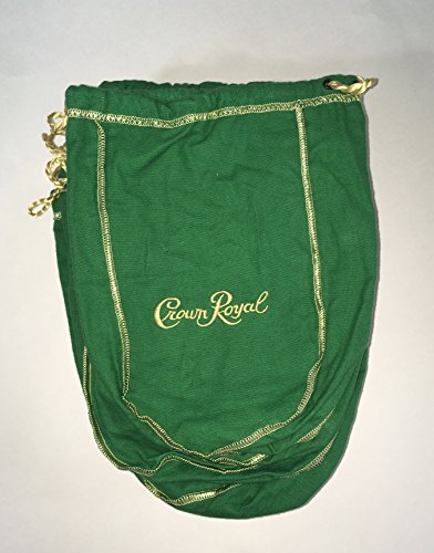 Pack of 10 Green Crown Royal Bags w/Gold Drawstrings from 1 Liter Bottles (9 inch x 5.5 inch) for Gift Bags, Carrying Card Games or Dice Bulk Fabric for quilting sewing or crafts (10)
