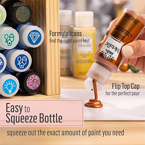 FolkArt Metallic Acrylic Craft Paint, Radiant Copper 2 fl oz Premium Metallic Finish Paint, Perfect For Easy To Apply DIY Arts And Crafts, 36270