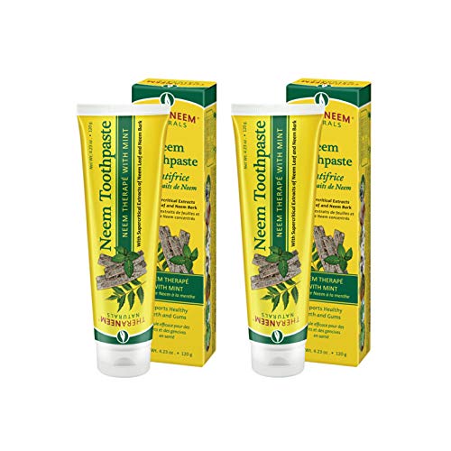 TheraNeem Neem Therape Toothpaste, Mint | Supports Healthy Teeth, Gums & a Fresh Mouth | No Fluoride & Vegan | 4.23 oz | 2pk