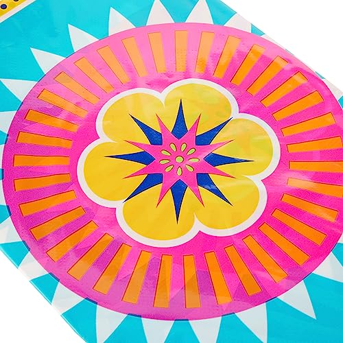 Boho Fiesta Rectangular Plastic Table Cover - 54" x 84" (1 Pc.) - Durable, Easy Clean & Vibrant Multicolor Design - Perfect For Outdoor Parties, BBQs & Celebrations