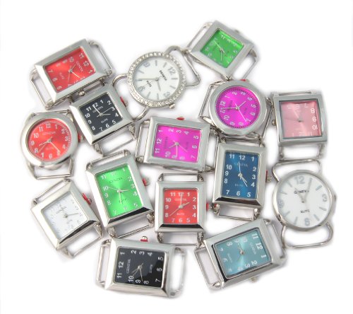Ribbon Bar Watch Faces for Beading, 10 PCs Assorted