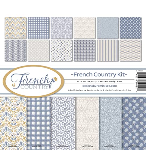 Reminisce French Country Scrapbook Collection Kit,White 12x12 inches