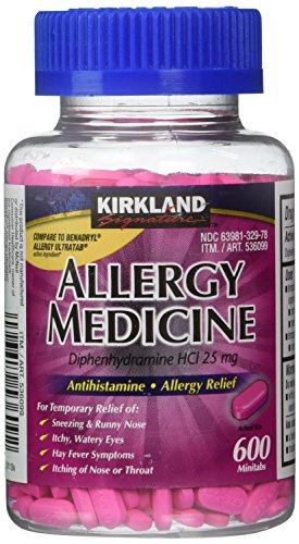 Kirkland Signature Allergy Medicine 25 mg, 600 Minitabs (3 Pack)