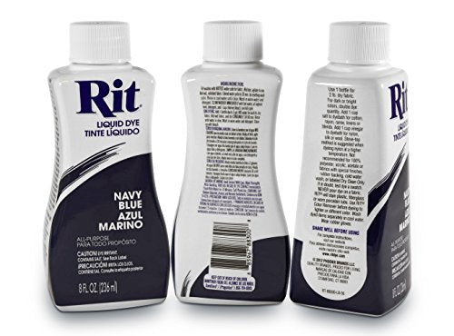 RIT Liquid Fabric Dye Kit Bundle (3-Piece Set) Navy Blue, Sapphire Blue, Pearl Grey | Clothing, Cotton, Polyester, Nylon, Satin, Linen |