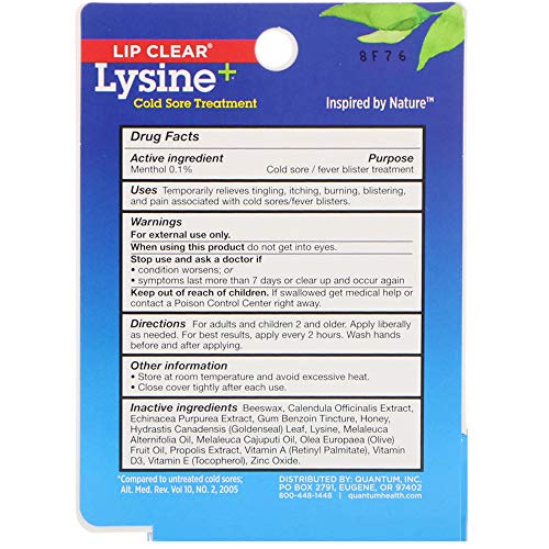 Lip Clear Lysine+ Cold Sore Treatment 0.25 oz (Pack of 3)