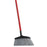 Libman Commercial 1102 Rough Surface Angle Broom, Steel Handle, 15" Wide, Red Handle and Gray Bristles (Pack of 6)