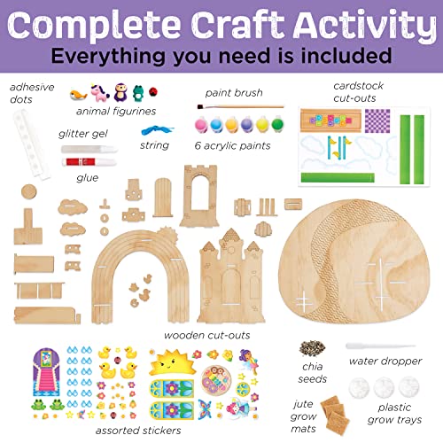 Creativity for Kids Build & Grow Magical Land - Unicorn Craft, 5-in-1 Kids Activities, Unicorn Castle Toy, Kids Gifts for Ages 6-8+